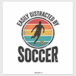 Easily Distracted By Soccer Vintage Shirt Design (