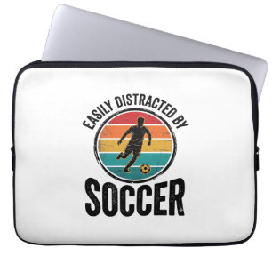 Easily Distracted By Soccer Vintage Shirt Design ( Laptop Sleeve