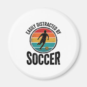 Easily Distracted By Soccer Vintage Shirt Design ( Magnet