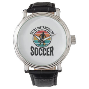 Easily Distracted By Soccer Vintage Shirt Design ( Watch
