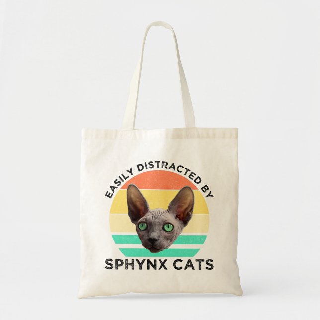 Easily Distracted By Sphynx Cats Tote Bag (Front)
