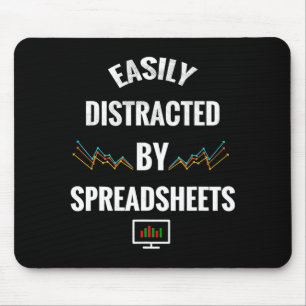 Easily Distracted By Spreadsheets Statistics Insur Mouse Mat