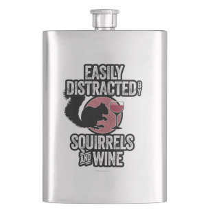 Easily Distracted by Squirrels and Wine Hip Flask