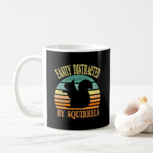 Easily Distracted By Squirrels, vintage Sunset  Coffee Mug
