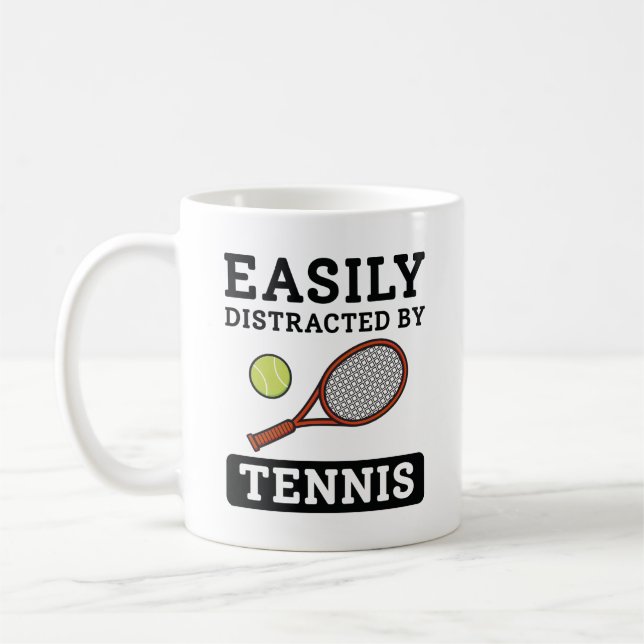 Easily Distracted By Tennis Coffee Mug (Left)