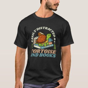 Easily Distracted By Tortoise And Books Turtle Boo T-Shirt