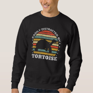 Easily Distracted By Tortoise Retro Vintage Turtle Sweatshirt