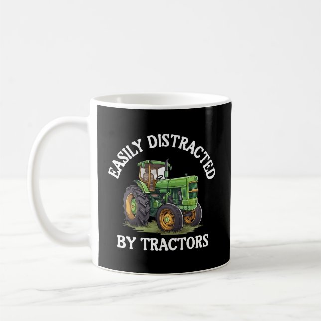 Easily Distracted By Tractors Coffee Mug (Left)