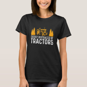 Easily Distracted By Tractors - Vintage T-Shirt
