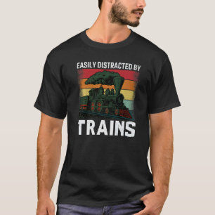 Easily Distracted By Trains Trainspotting Trainsp T-Shirt