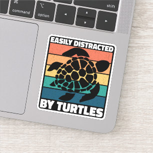 Easily Distracted By Turtles Cool Sea Animal Funny