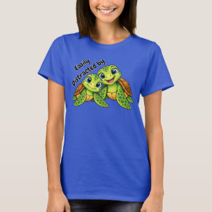 Easily Distracted by Turtles Cute Sea Life Tee