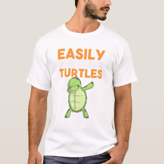 Easily Distracted By Turtles Funny Dabbing Dab Dan T-Shirt