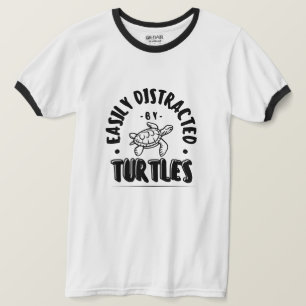 Easily Distracted by Turtles Funny T-Shirt