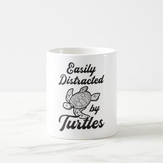 Easily Distracted By Turtles Turtle Lover Pet Gift Coffee Mug (Center)