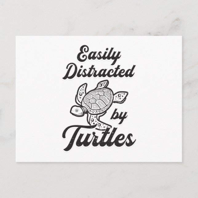 Easily Distracted By Turtles Turtle Lover Pet Gift Postcard (Front)