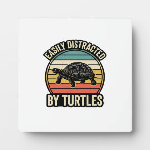 Easily Distracted By Turtles Vintage Graphic Shirt Plaque