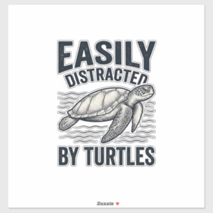 Easily Distracted By Turtles Vintage Shirt Design_