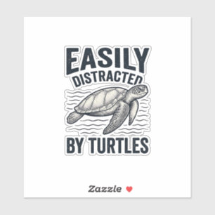 Easily Distracted By Turtles Vintage Shirt Design_