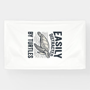 Easily Distracted By Turtles Vintage Shirt Design_ Banner