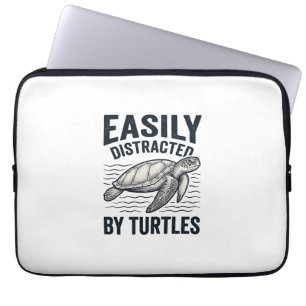Easily Distracted By Turtles Vintage Shirt Design_ Laptop Sleeve