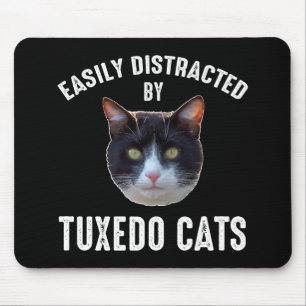 Easily Distracted By Tuxedo Cats Mouse Mat