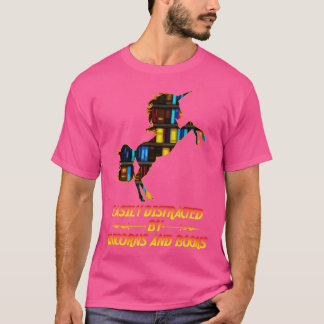 Easily distracted by unicorns and books T-Shirt