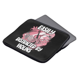 Easily Distracted By Violins Laptop Sleeve