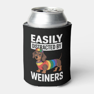 Easily Distracted By Weiners LGBTQ Rainbow Gay Can Cooler