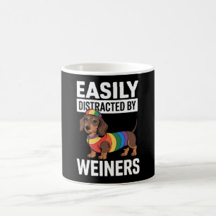 Easily Distracted By Weiners LGBTQ Rainbow Gay Coffee Mug