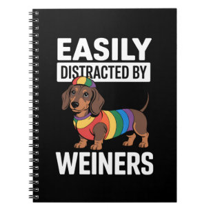 Easily Distracted By Weiners LGBTQ Rainbow Gay Notebook