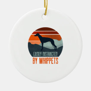 Easily Distracted By Whippets Dog Walking Ceramic Tree Decoration