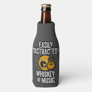 Easily Distracted by Whiskey and Music Bottle Cooler