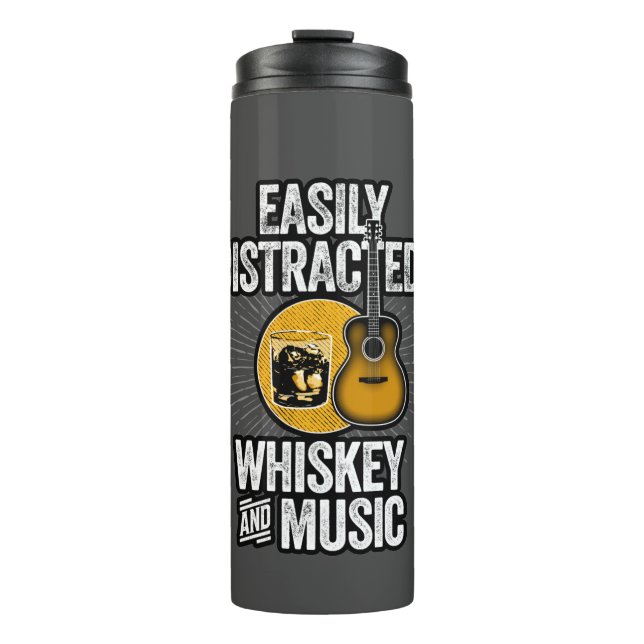 Easily Distracted by Wine and Murder Shows Thermal Thermal Tumbler (Front)