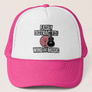 Easily Distracted by Wine and Murder Shows Trucker Hat