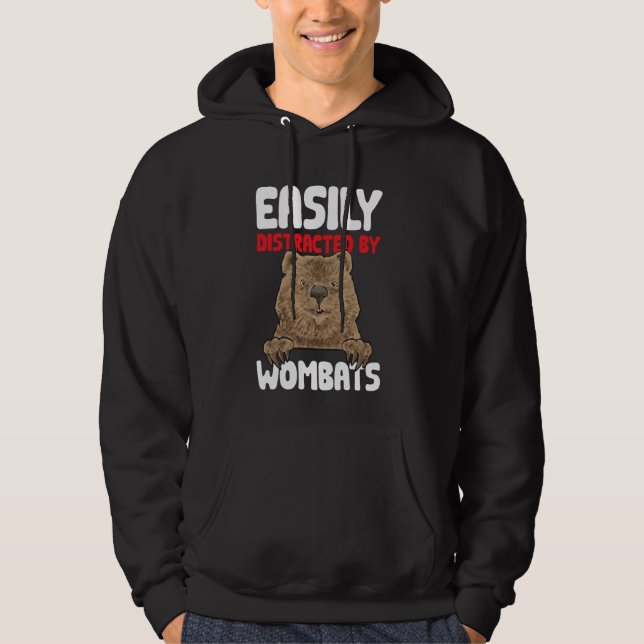 Easily Distracted By Wombats Lover Australian Womb Hoodie (Front)