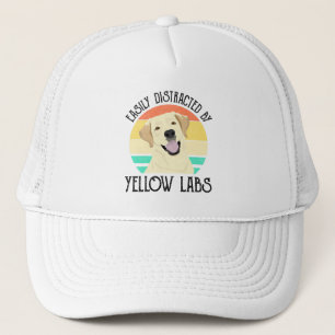 Easily Distracted By Yellow Labs Trucker Hat