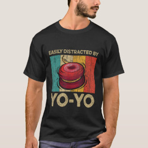 Easily Distracted By Yoyo Funny Vintage Yoyo Lover T-Shirt