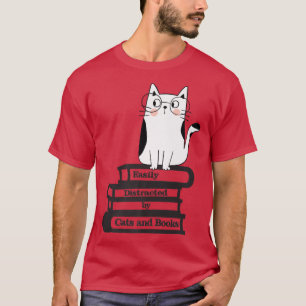 Easily Distracted Cats and Books 364 T-Shirt