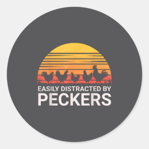 Easily Distracted Peckers Farmer Lover Classic Round Sticker