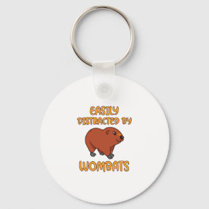 Easily Distracted Wombats Key Ring