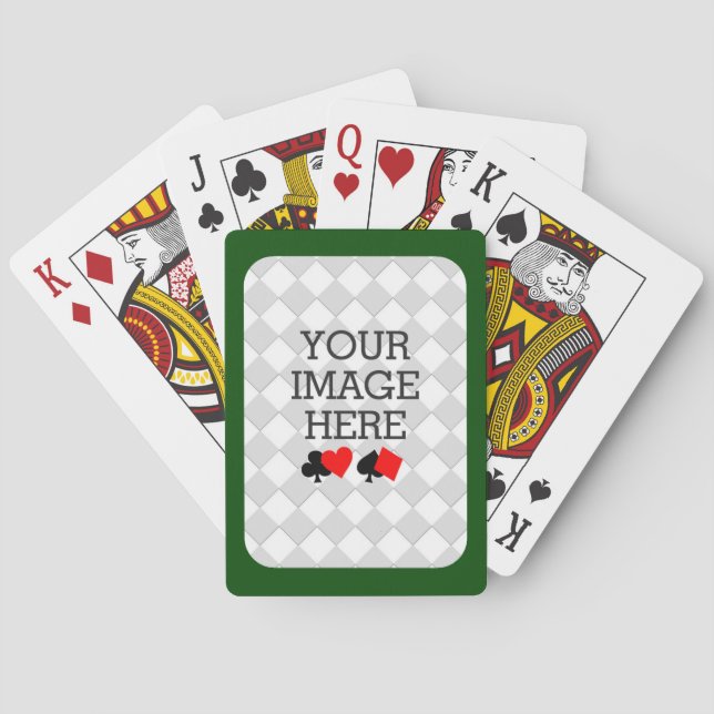 Easily Make Your Own Deck in One Step Green Frame Playing Cards (Back)