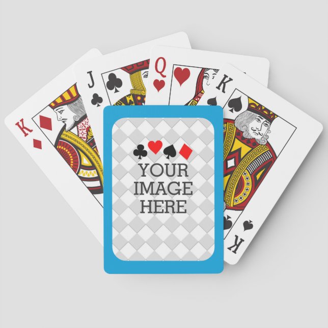 Easily Make Your Own in One Step in Sky Blue Playing Cards (Back)