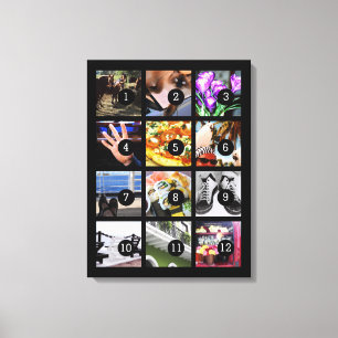 Easily Make Your Own Photo Art with 12 images Canvas Print