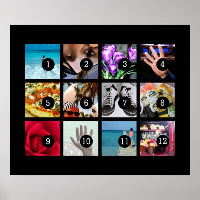 Easily Make Your Own Photo Art with 12 images Poster (Front)