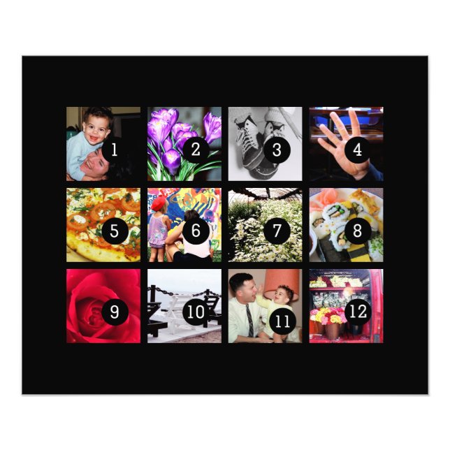 Easily Make Your Own Photo Art with 12 photos Print (Front)