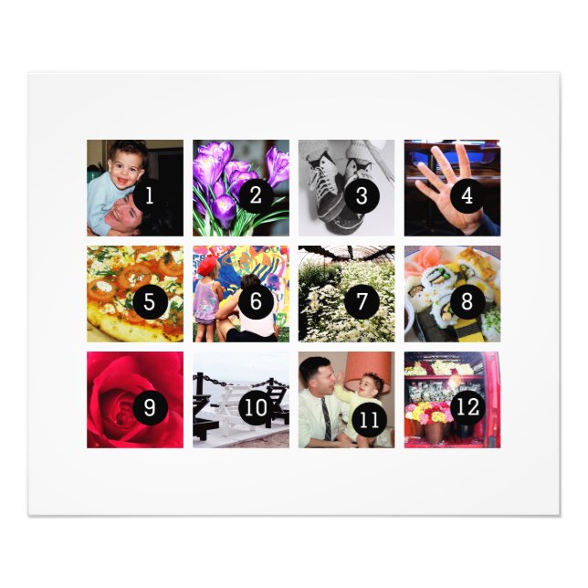 Easily Make Your Own Photo Art with 12 photos Print (Front)