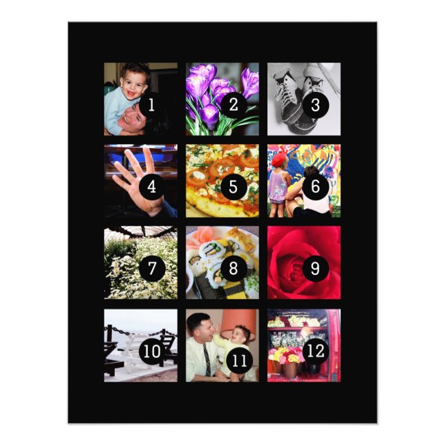 Easily Make Your Own Photo Art with 12 photos Print (Front)