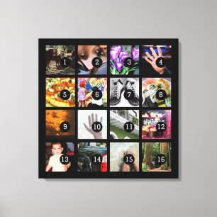 Easily Make Your Own Photo Art with 16 images! Canvas Print