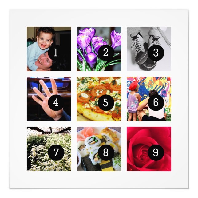 Easily Make Your Own Photo Art with 9 images Print (Front)
